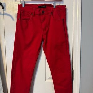 Men’s red m.society straight leg jeans